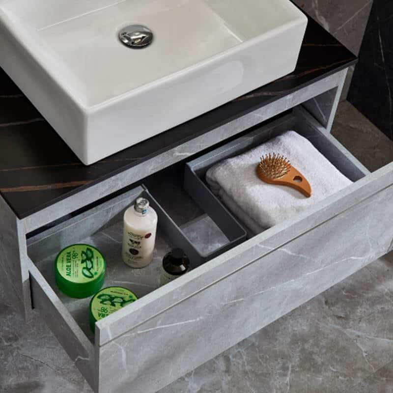 Mueble lavabo gris