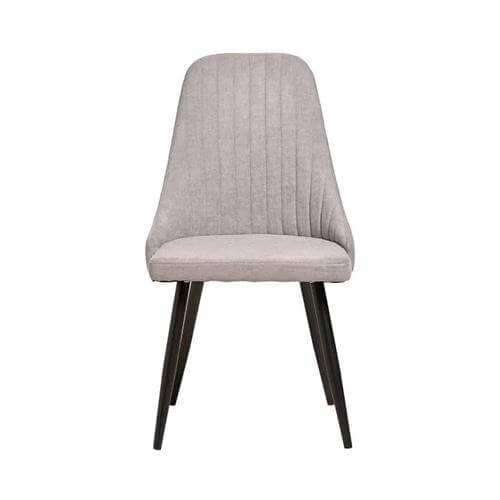 Sillas de comedor tela, de diseño contemporáneo en color gris claro, ideal para comedores modernos