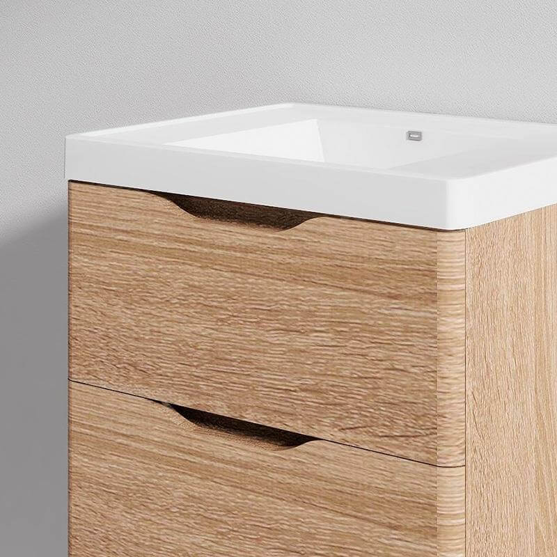 Gabinete para lavabo en haya, diseño moderno de 60x42x53 cm, con lavamanos resistentes y cajones espaciosos
