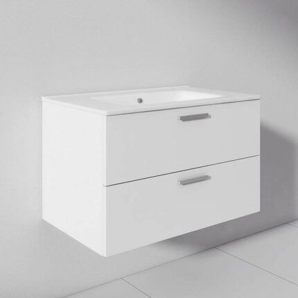 mueble de baño suspendido blanco Serie Venecia de 80 cm para baños modernos