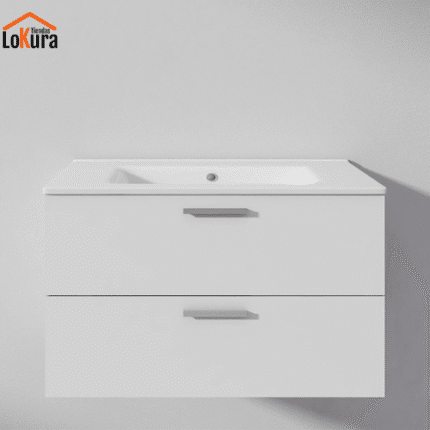 mueble de baño suspendido en blanco