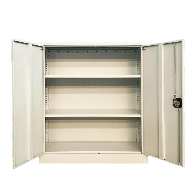 Armario archivador con llave con 2 puertas, cerradura incluida y 3 estantes ajustables para almacenamiento flexible