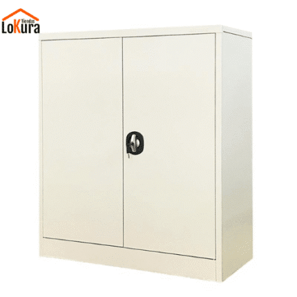 Armario archivador con llave metálico gris con 2 puertas y 3 estantes ajustables