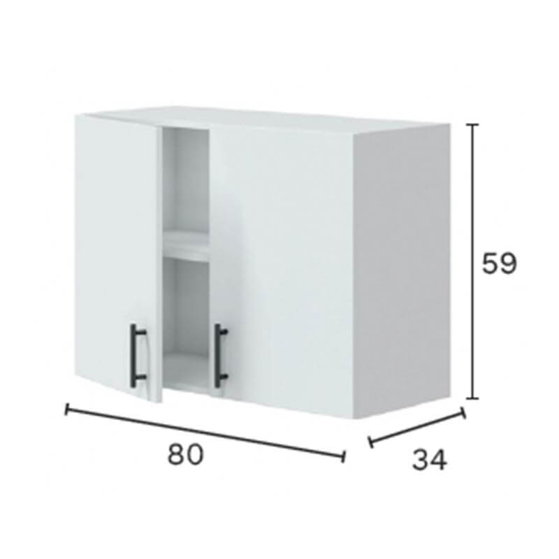 Mueble colgante de 2 puertas, maximiza el espacio en la Cocina Integral Moderna en L