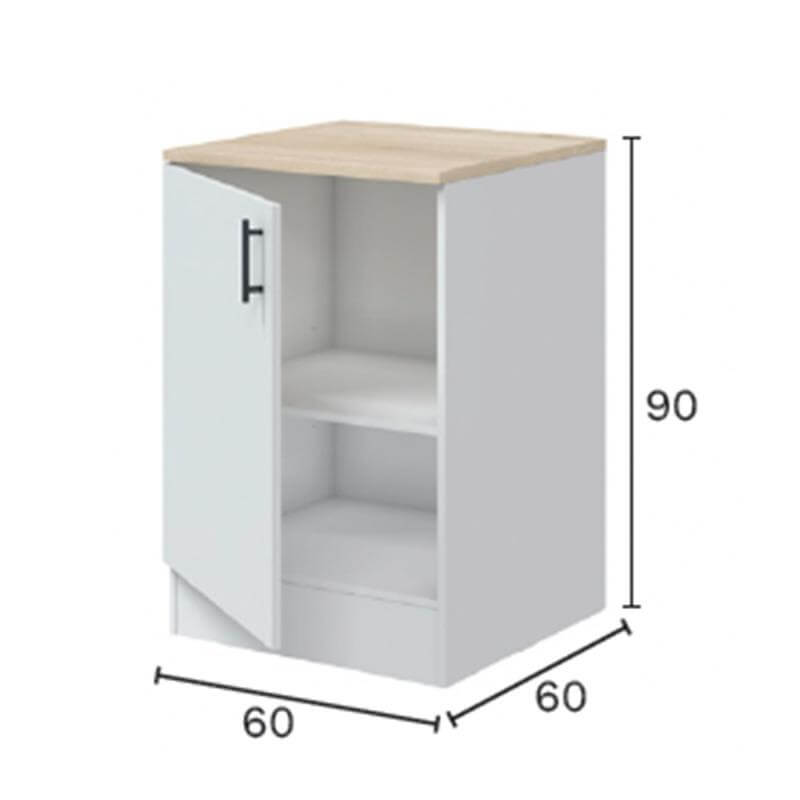 Modulo bajo de una puerta con estantes de la Cocina integral moderna en L