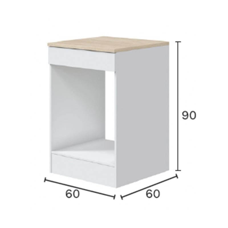 Mueble bajo para el horno blanco