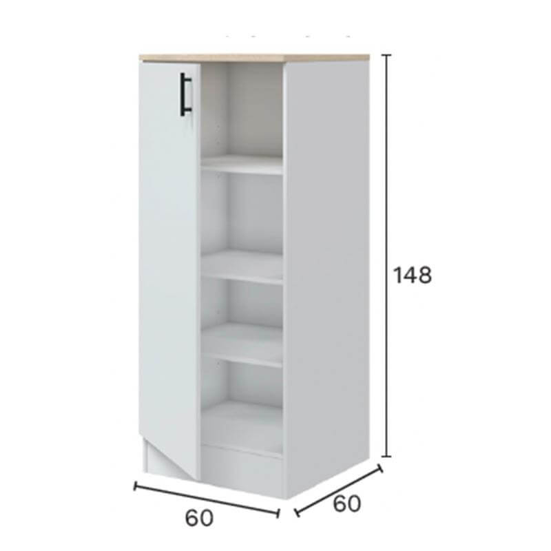 Mueble alto de 1 puerta con estantes interiores