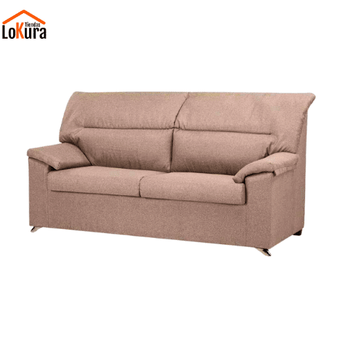Sofá desenfundable 3 plazas en beige, medidas: 184x84x98 cm, con estructura robusta y fundas lavables