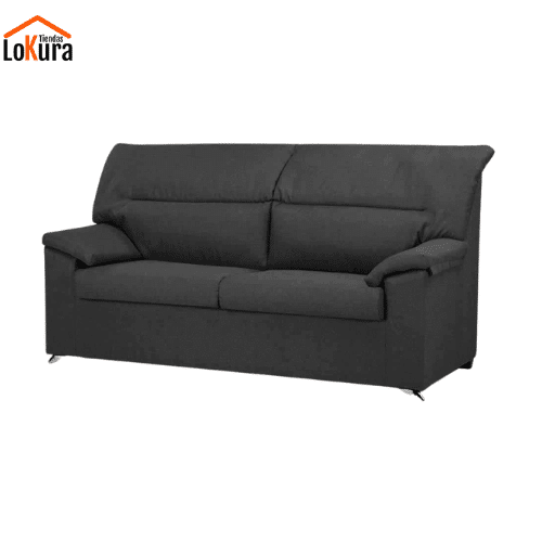 Sofa desenfundable 3 plazas en color gris oscuro, con fundas lavables y estructura resistente