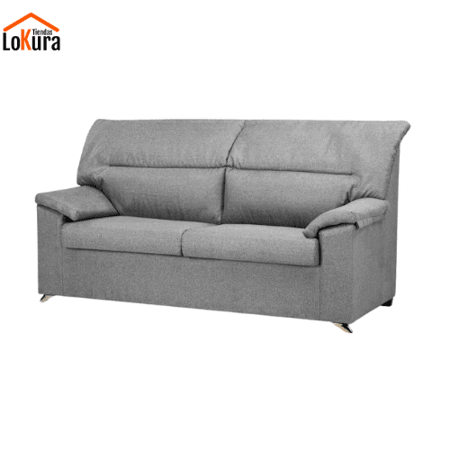 Sofa desenfundable 3 plazas gris claro, con diseño moderno y comodidad superior