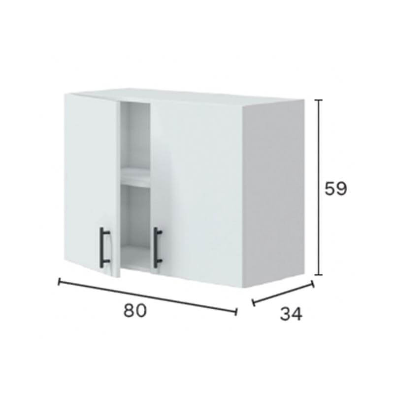 Mueble colgante de cocina con 2 puertas - Kit modular Kira 240 cm, maximiza el almacenamiento