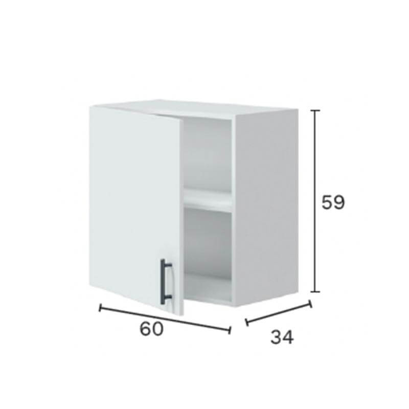 Mueble colgar de 60 cm con 1 puerta - Cocina modular Kira 240 cm, ideal para espacios pequeños