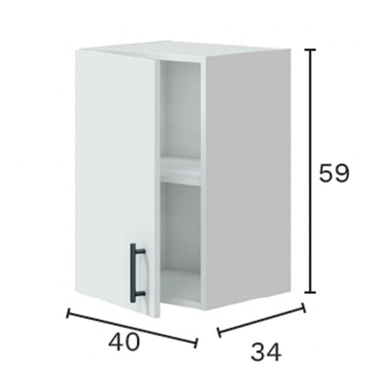 Mueble colgante de 40 cm con 1 puerta, ideal para organizar especias y accesorios de cocina