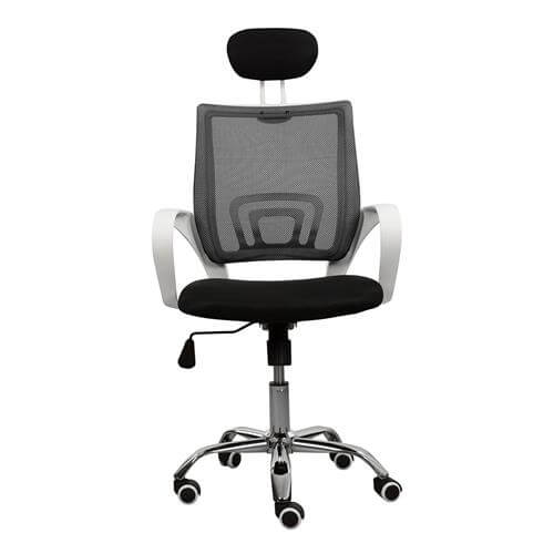 Silla de oficina Poznan con asiento acolchado, apoyabrazos fijos y diseño moderno para espacios de trabajo en Canarias