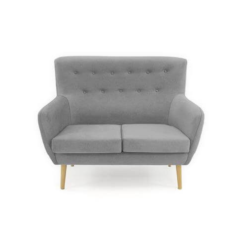 Sillón dos plazas barato en color gris, ideal para espacios pequeños
