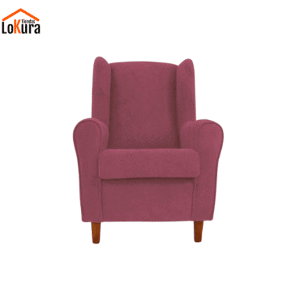 Butaca con orejeras B1 en color fucsia con respaldo alto y asiento acolchado