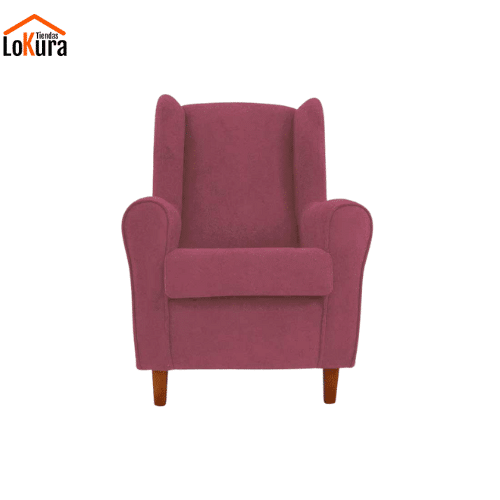 Butaca con orejeras B1 en color fucsia con respaldo alto y asiento acolchado