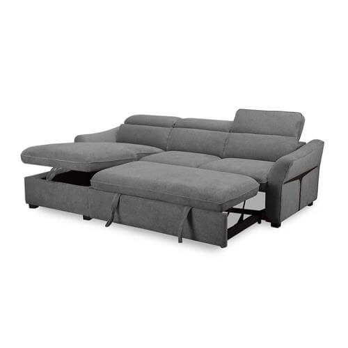 Sofá Cama Chaise Longue THALIA con cama extraíble y almacenamiento oculto