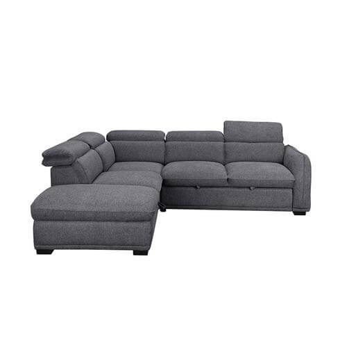 Sofá esquinero VENICE en gris con diseño moderno y tapizado en tela OTE STYL