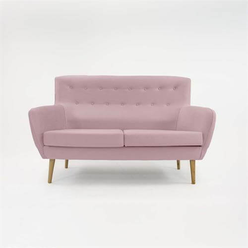Sofás baratos tres plazas rosa, Medidas: 153 cm de largo, 67 cm de fondo y 100 cm de alto