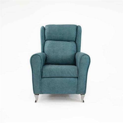Butaca fija azul turquesa, butacas modernas tapizadas con diseño elegante y acolchado de alta densidad