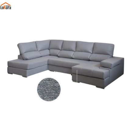 sofás rinconeras modernas Italia gris claro 345 cm de largo con cama deslizante