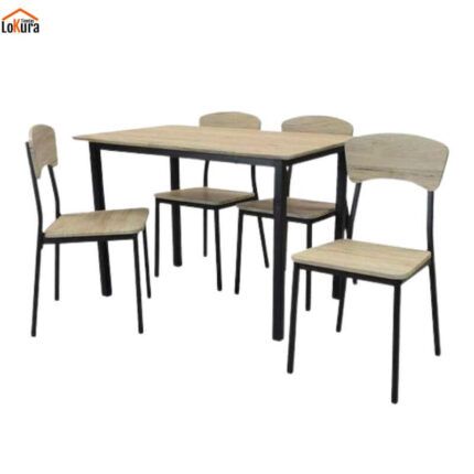 conjunto mesa cocina 4 sillas en acabado cambrian con patas negras