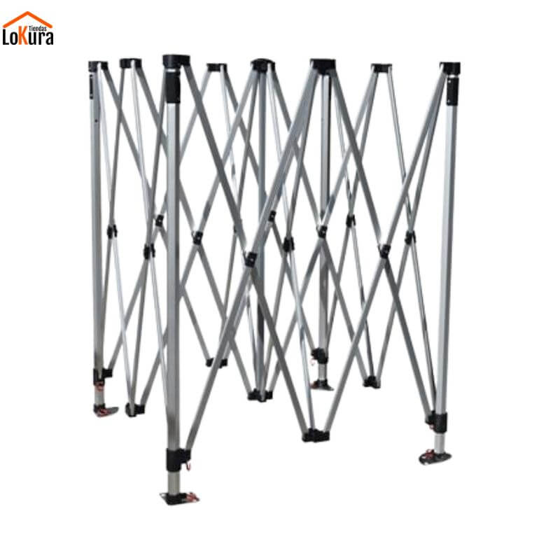 Estructura plegable de aluminio para carpa 3x3 con sistema telescópico