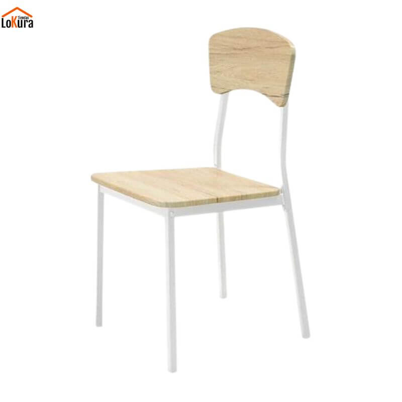 silla de cocina en acabado cambrian con patas metálicas blancas y estilo moderno