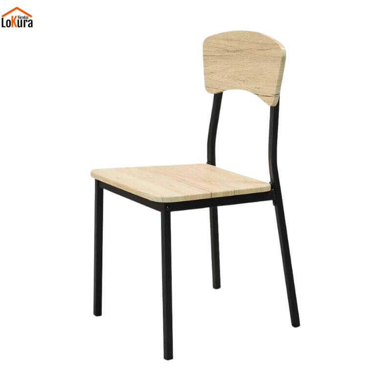 silla de cocina en acabado cambrian con patas metálicas negras y diseño moderno