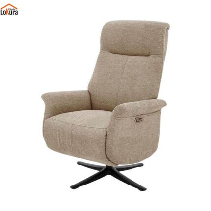 sillón relax eléctrico 2 motores Anau visón con base giratoria y diseño ergonómico