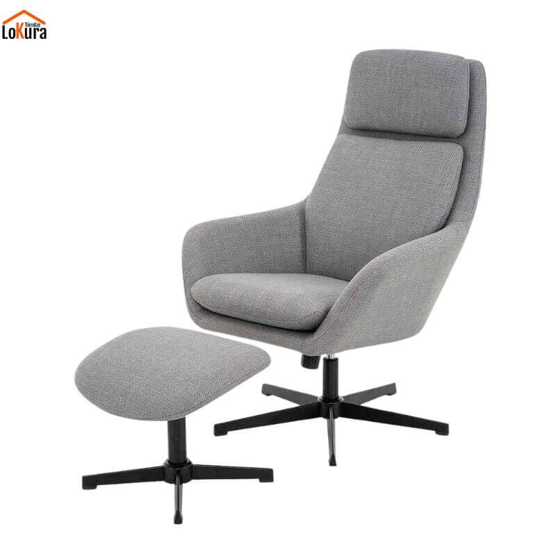 Sillón relax giratorio marrón con estructura robusta y tapizado elegante