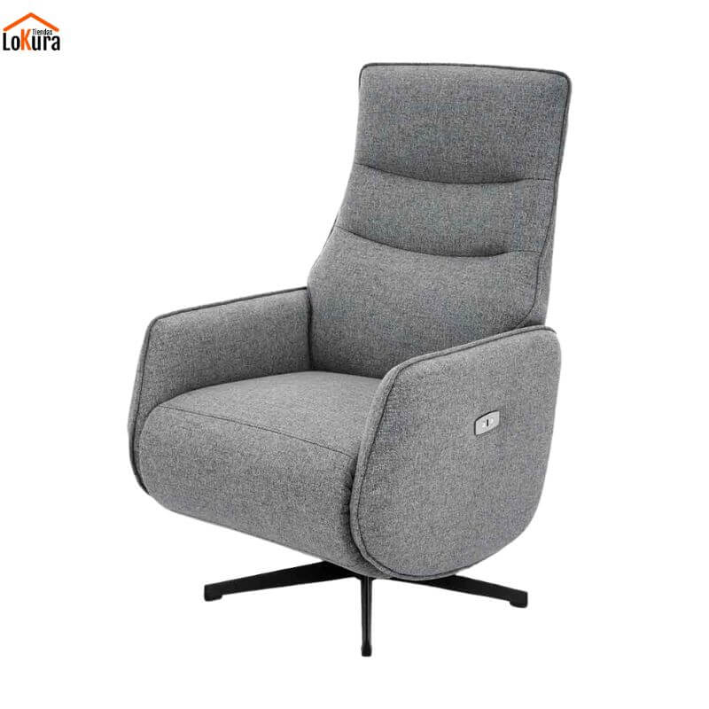 Sillones relax con motores independientes espalda piernas color gris vista frontal