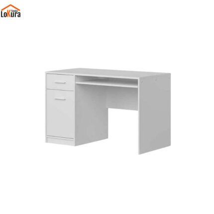 Mesa estudio con cajonera Nepo blanca de 120 cm, ideal para espacios pequeños