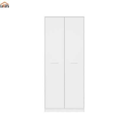 Ropero de 80 cm de ancho NEPO en color blanco con 2 puertas abatibles