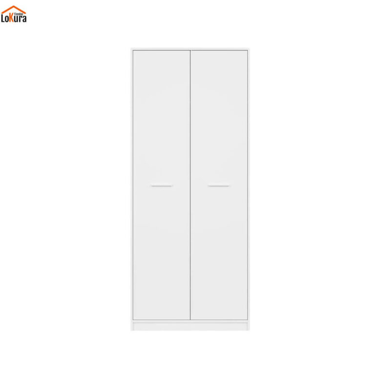 Ropero de 80 cm de ancho NEPO en color blanco con 2 puertas abatibles