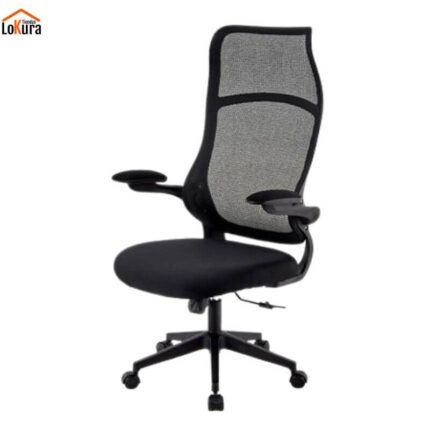 Silla con respaldo de malla OFI2100 negra transpirable para oficina en Canarias