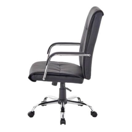 silla de oficina ergonómica negra con respaldo alto vista lateral, modelo OFI2300