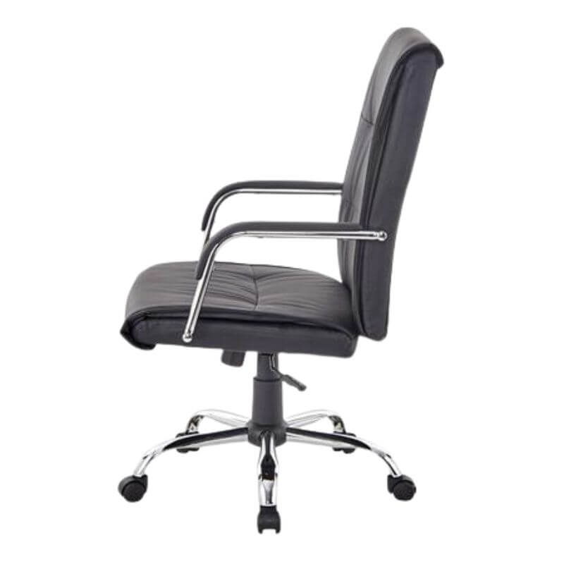 silla de oficina ergonómica negra con respaldo alto vista lateral, modelo OFI2300