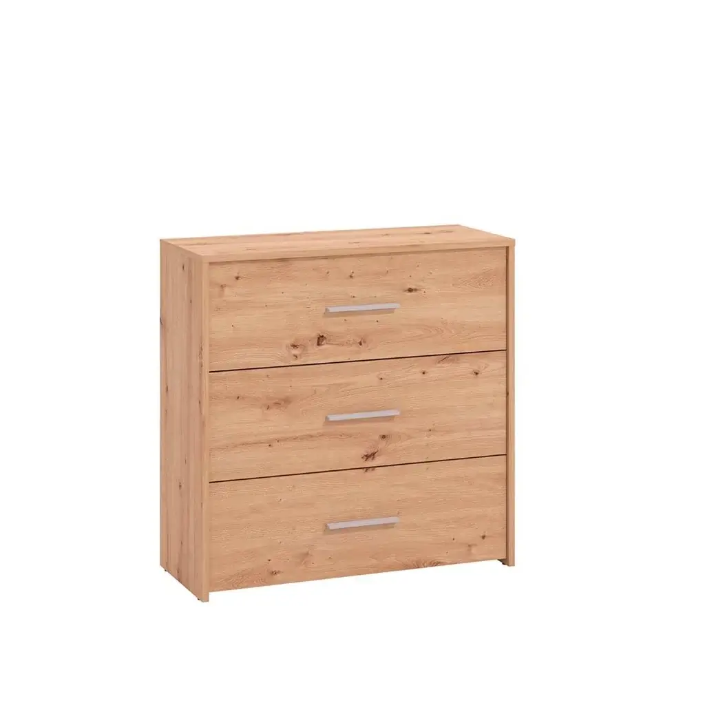 Cómoda barata con cajones Garona en color madera artisan, ideal para dormitorio o recibidor
