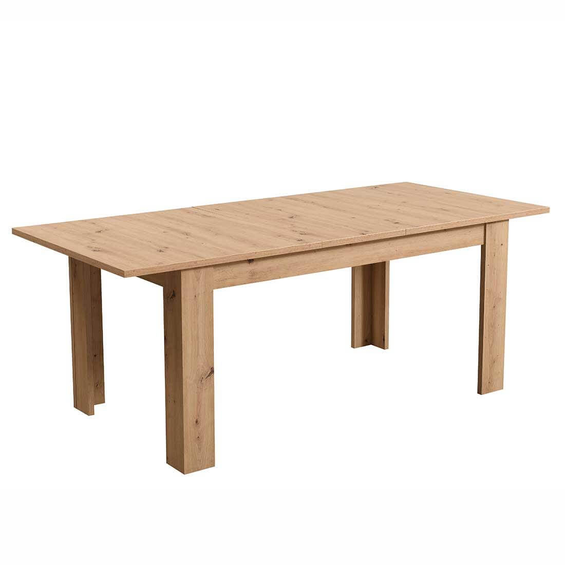 Mesa rectangular de madera extensible Oscar extendida a 200 cm en color roble Artisan