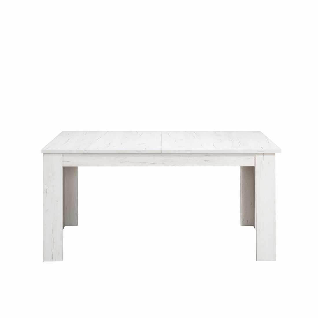 Mesa rectangular de madera extensible Oscar cerrada en acabado blanco Ártico