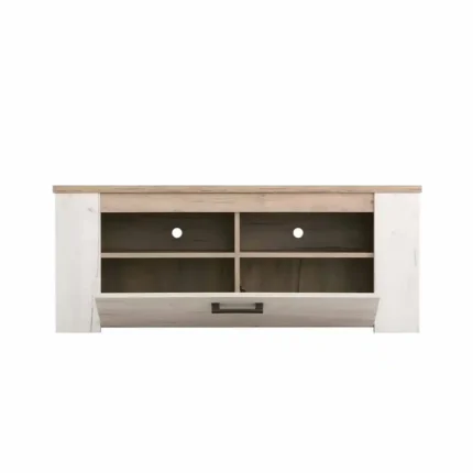 Mueble TV 120 cm madera Kent abierto con compartimentos funcionales