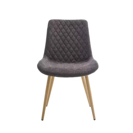 Silla Blair gris oscuro vista frontal con patas efecto madera