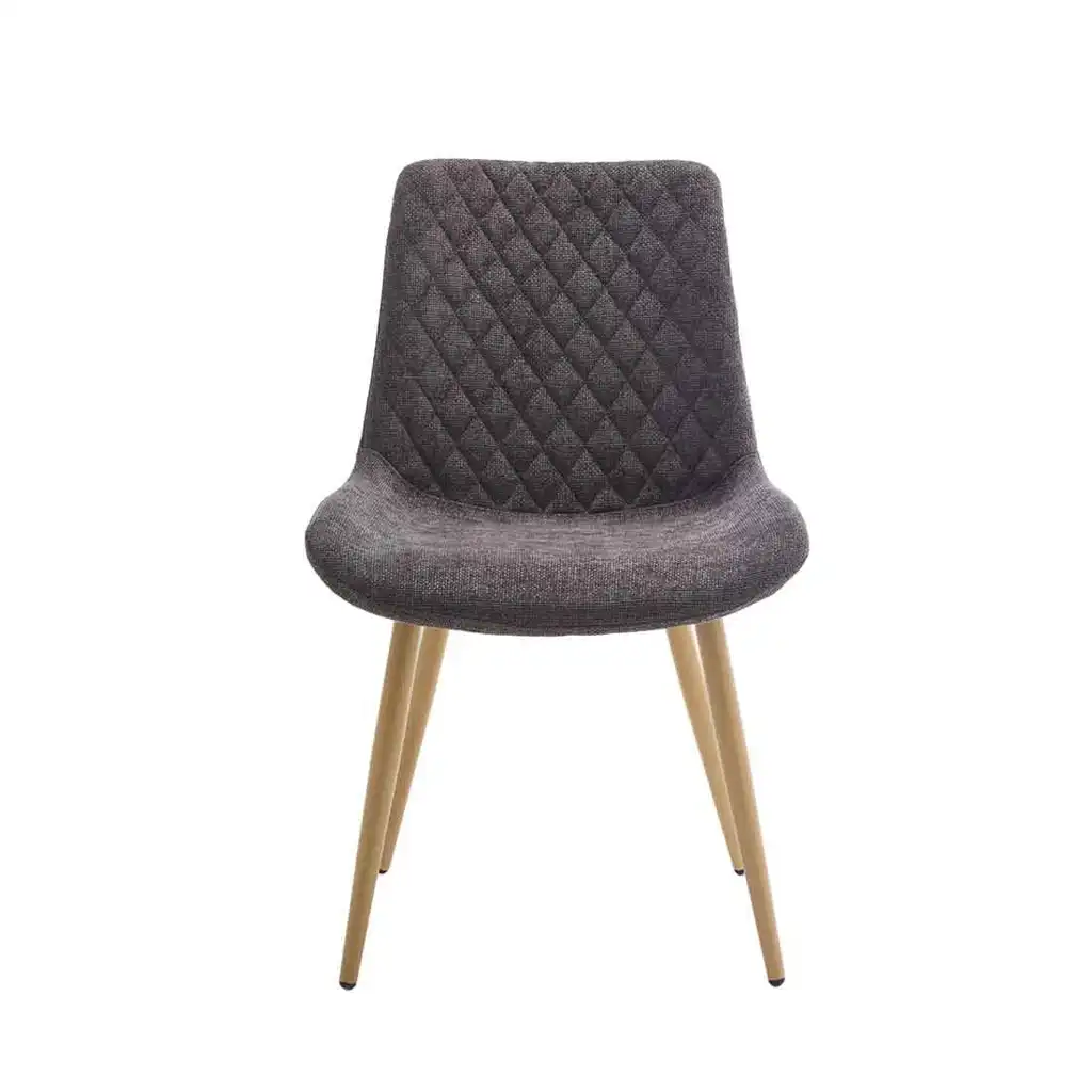 Silla Blair gris oscuro vista frontal con patas efecto madera