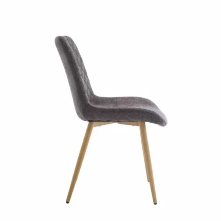 Silla Blair gris oscuro vista lateral con patas efecto madera
