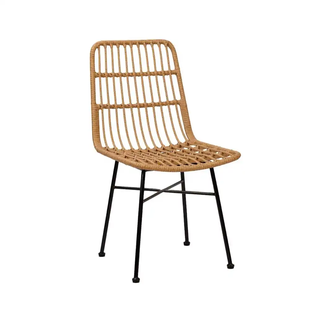 Silla ratán patas metálicas modelo Desiré para jardín o balcón
