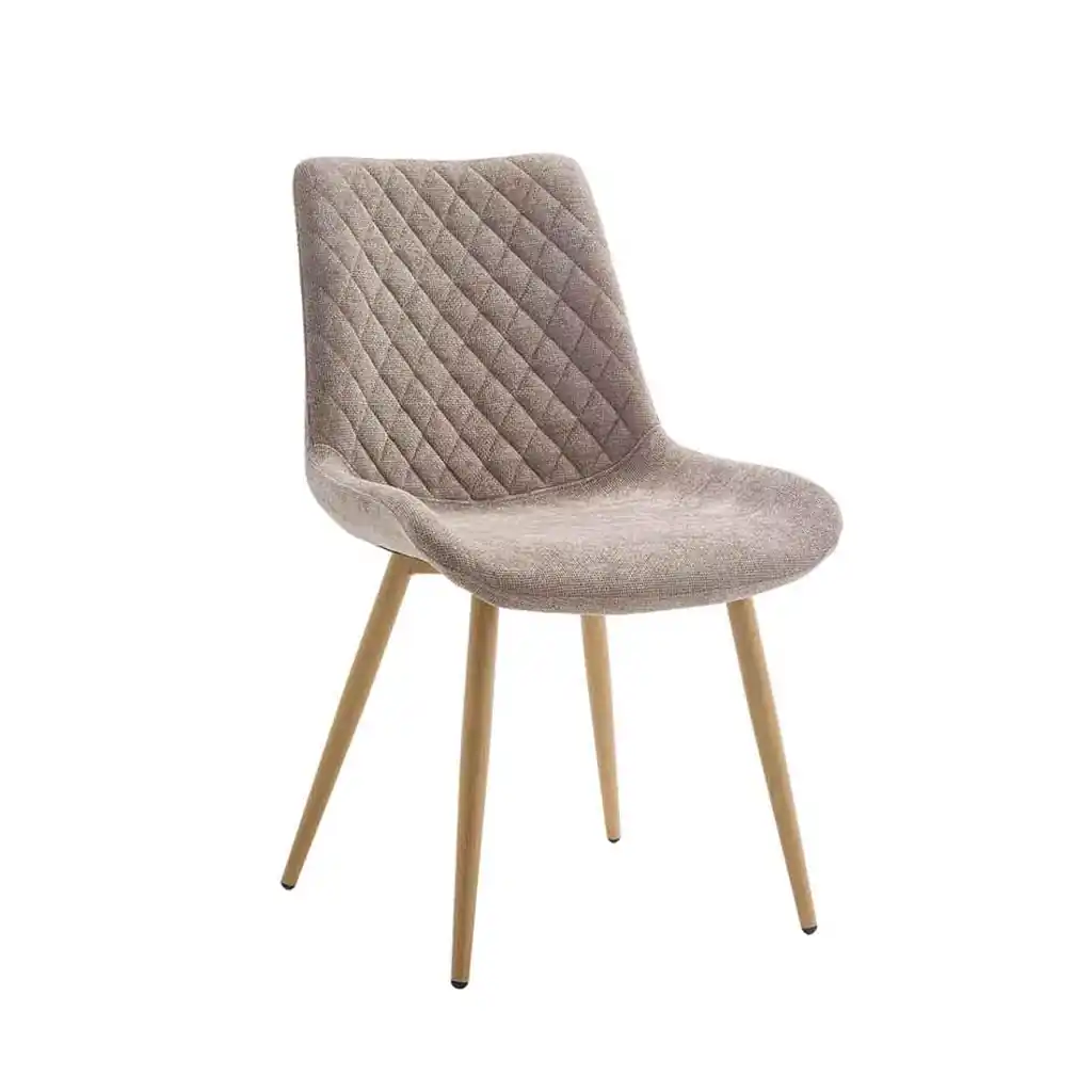 Silla Blair beige tostado con patas efecto madera