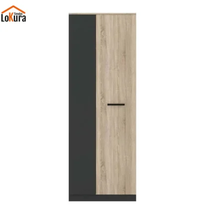 Armario alto oficina madera y negro
