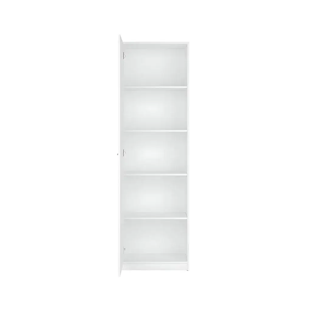 Interior armario blanco 60 cm Nepo con 4 baldas para ropa y cajas, acabado blanco liso